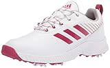 adidas womens Golf Shoe, White/Wild Pink/Screaming Pink, 8.5 US