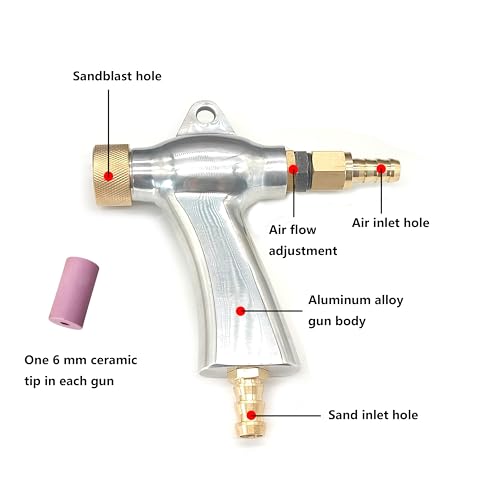 Image of Sand Blaster Gun, Sandblasting Sandblaster Gun Kit for Sandblast Blast Cabinet with 5Pcs Ceramic Nozzles