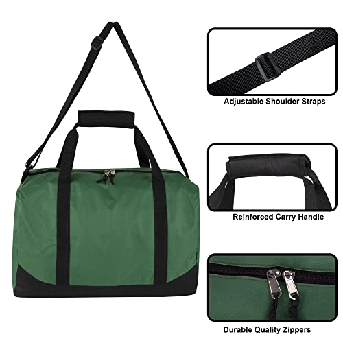 Image of 30 Liter, 17 Inch Canvas Duffle Bags for Men and Women - Travel Weekender Overnight Carry-On Shoulder Duffel Tote Bags (Green)