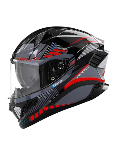 Image of HEADFOX N2F Track Full Face Bluetooth Helmet for Bike | Waterproof Smart Helmet for Men & Women | Built-in Bluetooth for Calls, ENC, Music & GPS | Voice Assist | ISI Certified