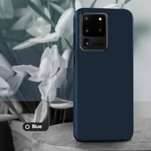 Image of Back Cover | Full Camera Protection | Premium Liquid Silicon Case | Flexible Bumper Case for Samsung Galaxy S20 Ultra 4G / S20 Ultra 5G (Dark Blue)