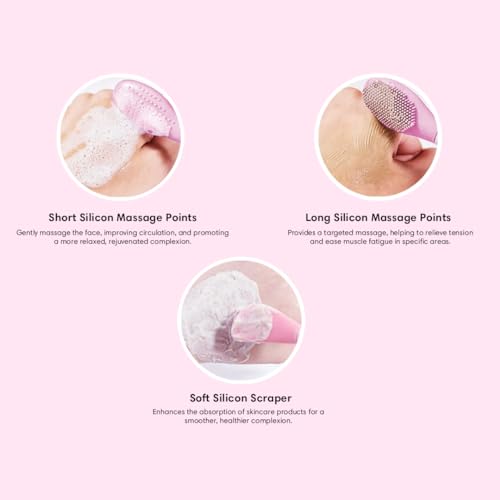 Image of Gleva Silicone Face Mask Brush Beauty Tool, Facial Mud Mask Applicator, Clay Mask Brushes for Girl & Women (Pink 2)