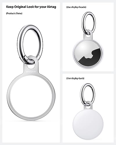 Image of Stouchi AirTag Holder Key Ring, Aluminium Invisible Slim Keychain