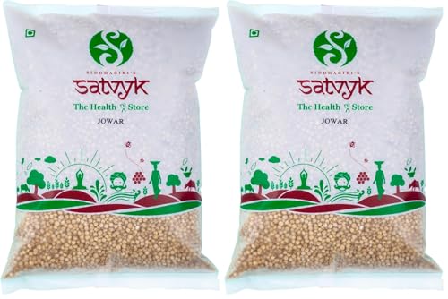 Image of S Siddhagiri's SATVYK THE HEALTH re STORE Jowar (Set of 5-5kg) - Unpolished Sorghum Millet | Desi Jowar | Gluten Free | High Plant Protein & Fiber Rich (Pack of 2)