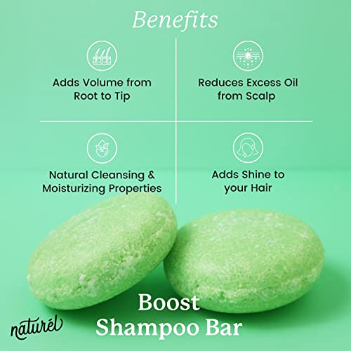 Naturel Boost Volumizing Shampoo And Conditioner Bar Set, Volumizing Shampoo Bar For Fine Or Oily Hair, Conditioner Bar For Fine Or Oily Hair, Vegan & Cruelty Free, Zero Waste, Made In Usa #TOP1
