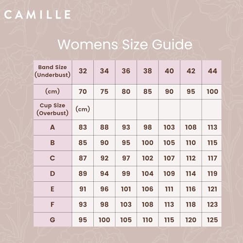 Camille Womens Ladies White Full Soft Cup Underwired Lace Bra 40E - Image 6