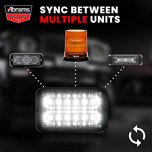 Abrams Sae Class-1 Bold 12 [Amber] 36W - 12 Led Tow Truck Construction Vehicle Led Grille Light Head Surface Mount Strobe Warning Light #TOP5