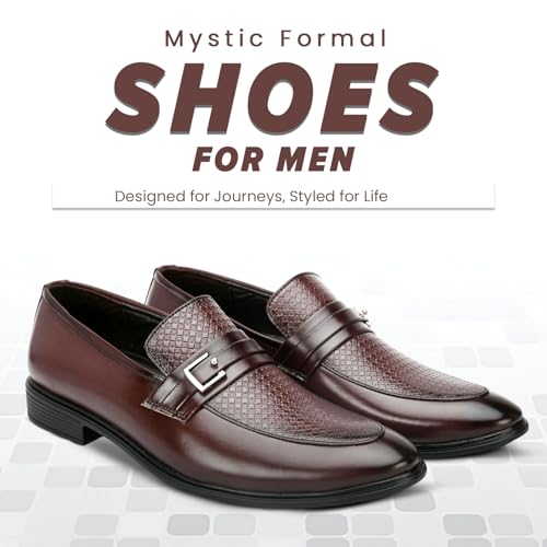 Image of STANPHORD Men Formal Slip-On Loafer Shoes | Lightweight PU Casual Office Wear Moccasins | Cushioned Insole | Anti-Slip Sole | Business Casual (TPSH M609)