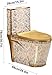 Golden One-Piece Toilet for Bathroom, Comfort Height Elongated Bowl, Dual Flush, Compact Design, Luxury Gold Finish(26.8x30.7x15.3in(400mm))