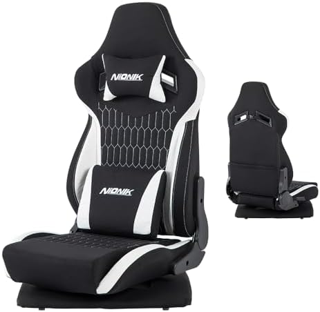 NIONIK Gaming Chair, Fabric, Rotating, Gaming Chair, 180° Reclining, No Armrests, Gaming Chair