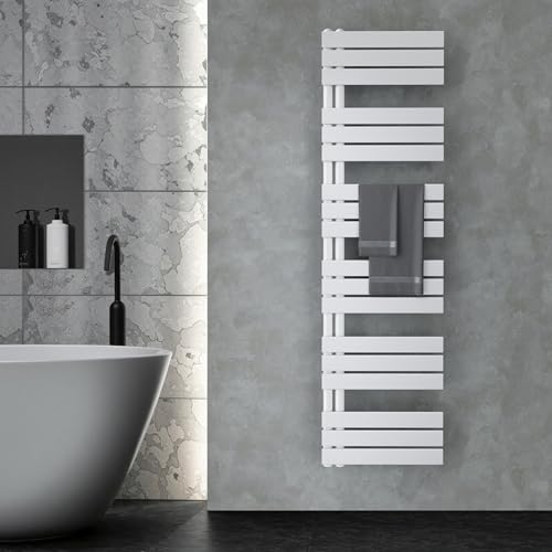VILSTEIN® Badheizkörper [180x50cm] - Handtuchheizkörper Elektrisch einsetzbar [SEITLICH OFFEN] - Handtuchtrockner Badezimmer - Handtuch Heizkörper Bad - Handtuchheizung - Wandheizkörper - (Weiß)