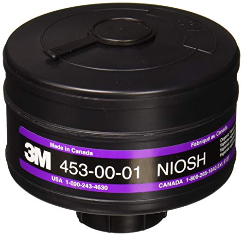 3M 453-00-01R06 Cartridge to Resist Organic Vapors/Dusts/Mists/Fumes/Asbestos/Radionuclides and Radon Daughters, Large, Black