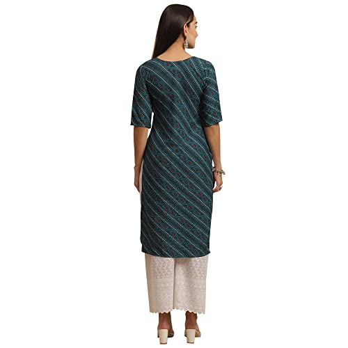 Image of Pinkmint Women's Crepe Floral Regular Kurta