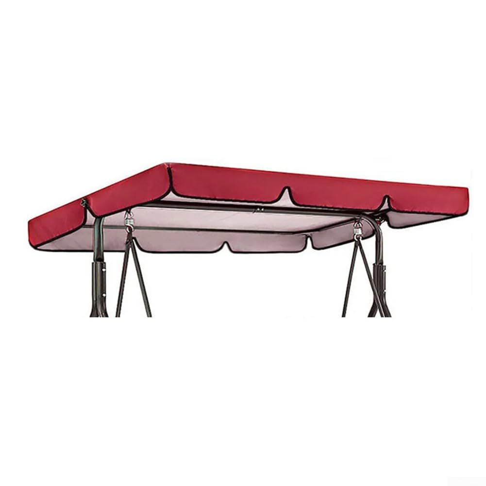 ZYWUOY Garden Replacement Summer Swing Canopy Cover, Outdoor Swing Chair Canopy Top Cover Waterproof and Dustproof Courtyard Swing Sunshade(Red 195 x125x15cm)