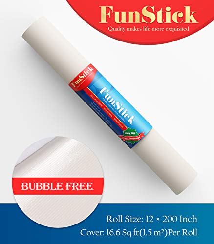 Funstick Solid Cream White Wallpaper Peel And Stick Matte White Contact Paper For Cabinets Self Adhesive Removable Wall Paper Roll Thick Waterproof Vinyl Wallpaper For Drawers Dresser Desk 12" X 200" #TOP6