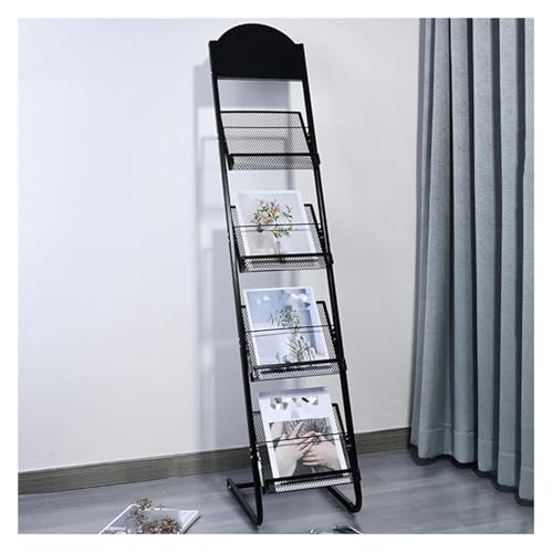 Présentoir à brochures rotatif sur pied en fer et maille 144cm