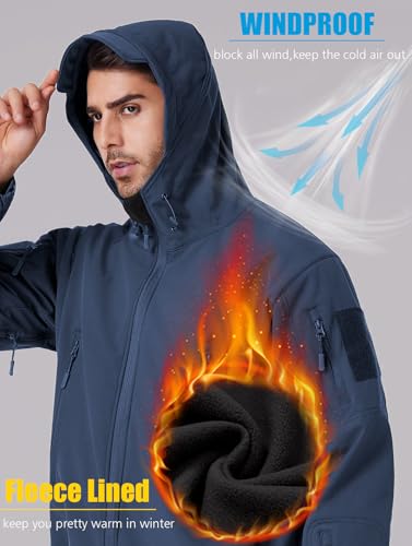 ReFire Gear Men's Army Special Ops Military Tactical Jacket Softshell Fleece Hooded Outdoor Coat - Image 3