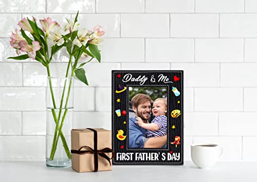 Flyab First Fathers Day Picture Frames 4"X6" Daddy & Me Father Day Photo Frames From Daughter Son First Fathers Day Gift For First Time Dad Father To Be New Dad Daddy #TOP1