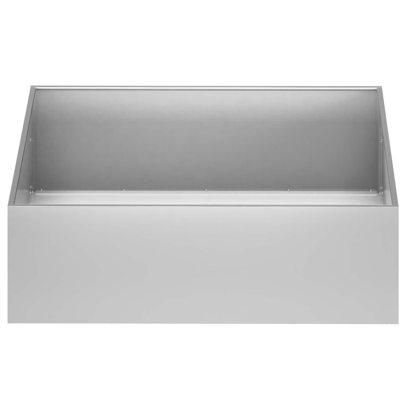 Macetero de acero galvanizado, 80 x 80 x 30 cm, color plateado | Jardinera rectangular resistente a la intemperie, fácil de montar, para jardín, balcón, terraza