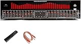 31 Equalizador digital da banda, equalizador gráfico de estéreo de áudio digital com controle remoto e cabo de áudio, redução automática de ruído, analisador de espectros de música LED para