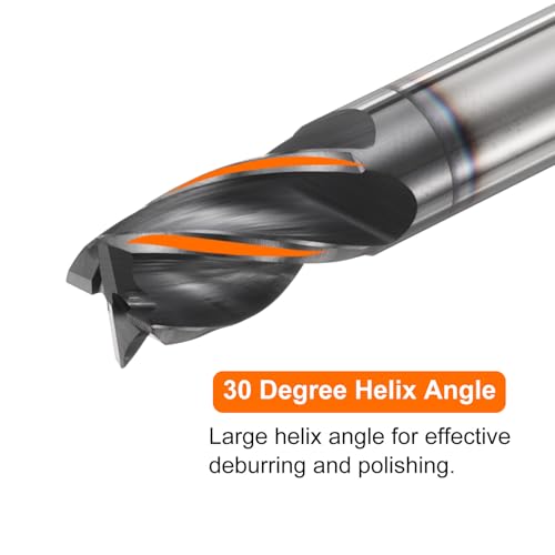 Image of HARFINGTON Carbide Square Nose End Mill Bit 3 /8 inch Cut Dia 4 Flutes TiAlN Coated Milling Cutter for Hardened Steel Metal (3 /8 inch Shank 5 /8 inch Cut Length 2 inch Long 30 Degree Helix)