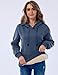 Haellun Womens Casual Winter Warm Fleece Sherpa Lined Pullover Hooded Sweatshirt(Dusty Blue,XL)