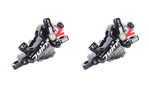 Juin Tech R1 Cable Actuated Hydraulic Bicycle Bike Disc Brake Caliper Set Extra Lightweight Hybrid Brake for Road/Cyclocross/Gravel/E-Bike/Folding Bike etc. use (Black)