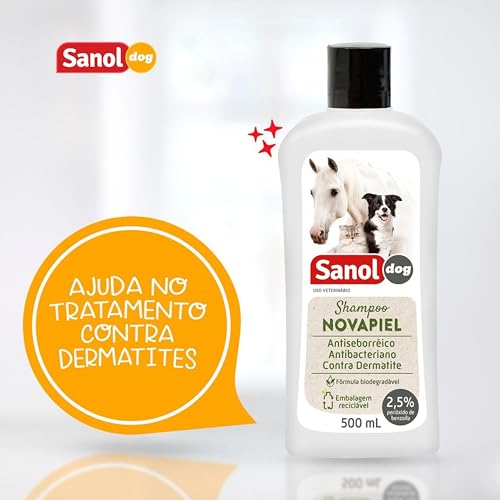 Shampoo Novapiel Sanol Dog , 500 ml, Branco