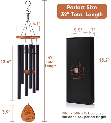 Image of AMBOBE Memorial Gifts for Loss of Husband, 32 inch Wind Chimes for Loss of Husband Sympathy Gift, Grief /Bereavement Gifts for Loss of Husband, Windchimes in Memory of Husband