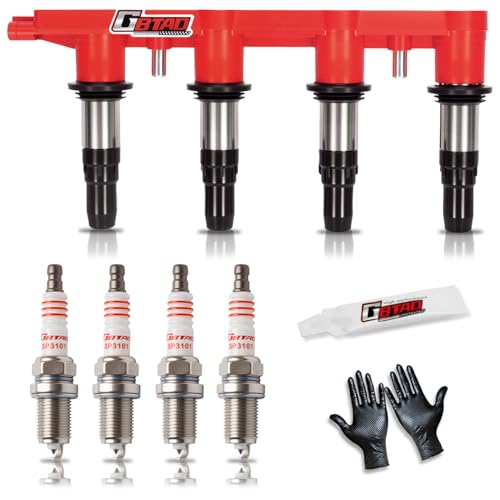 GBTAD Upgraded Ignition Coil Pack and Spark Plug Compatible with 2011-2015 Chevy Cruze 1.8L, 2016 Cruze Limited 1.8L, 2012-2018 Chevy Sonic 1.8L, 2009-2011 Aveo 5 Aveo5 1.6L, 2009 2010 Pontiac G3 1.6L