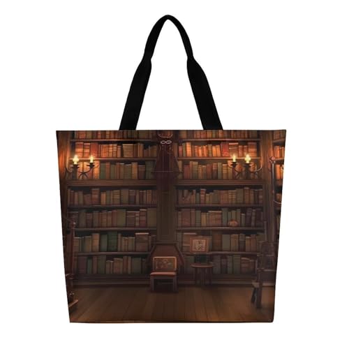 Women's Multi-Functional Shopping Bag，Book Room Library Printing Messenger Bag Shoulder Bag for Travel, Work, Shopping & Parties with Inner Pocket, Grocery Bag Lightweight & Water-Resistant3