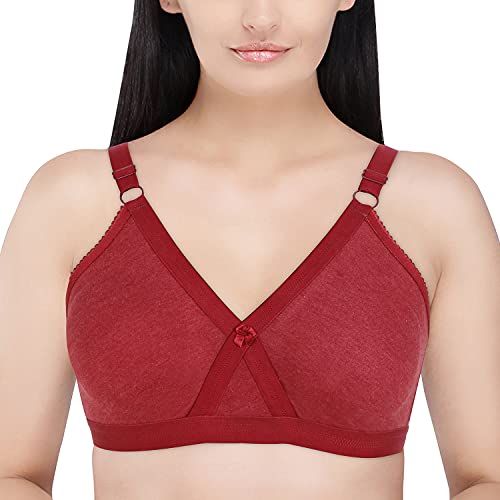Image of Women's Poly Cotton Non-Padded Wire Free Full Coverage Bra