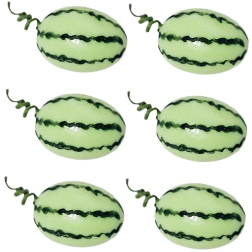 Vaguelly 6pcs Miniature Watermelon Models for Dollhouse Decor Realistic Fruit Figurines for Mini House Scene Layouts Accessories for Boys and Girls and Family
