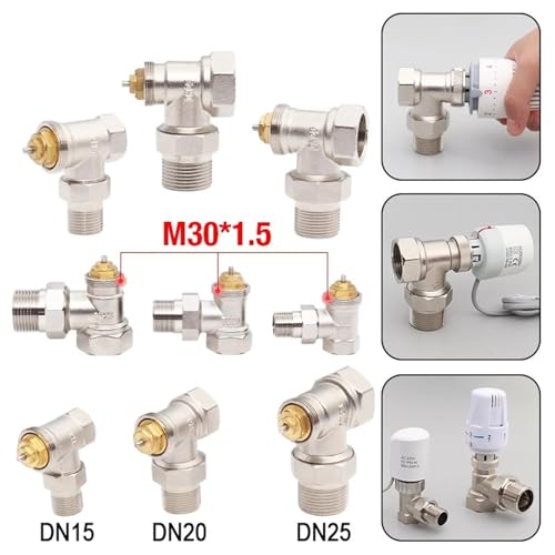 Vanne de radiateur de type angulaire DN20 en laiton robuste - 3