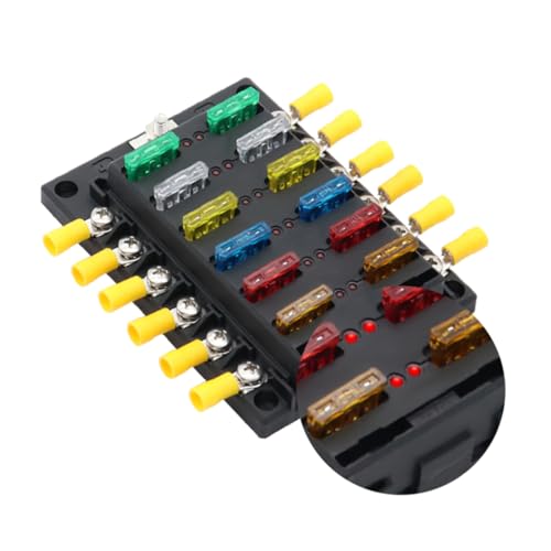 ULTECHNOVO Caixa 3Pcs fusível do carro Organizador de fusíveis de 12 circuitos fusíveis de carro fus