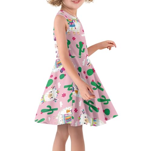 Summer Cute Sundress Girls Casual Flowy Midi Fit and Flare Party Dress Vacation Comfy Sleeveless Dress3