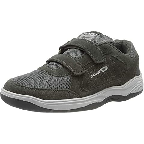 Gola Mens Charcoal Grey Touch Fastening Real Suede Leather Wide Fit EE Trainers 12 UK Cover