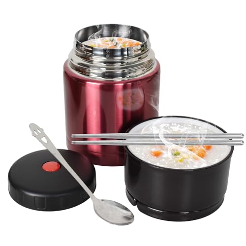 Lunaanda 800 ml Termo para Comida Recipiente Térmico para Comida, Recipiente Térmico para Comida con Asa, Frasco Acero Inoxidable Fiambrera Termica, para Sopa, Papilla, Arroz