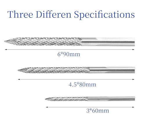 Image of Tire Repair Drill Bits, 3-Piece Professional Kit with 1 /8 inch 3 /16 inch 1 /4 inch Sizes, High-Speed Steel for Rubber Cleaning & Plug Installation(CB-M03H)
