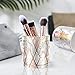 WAVEYU Pen Holder for Desk, Pencil Cup for Desk, Durable Ceramic Desk Organizer, Makeup Brush Holder, Rose Gold Marble Design Pencil Holder for Office, Classroom, Pink Marble