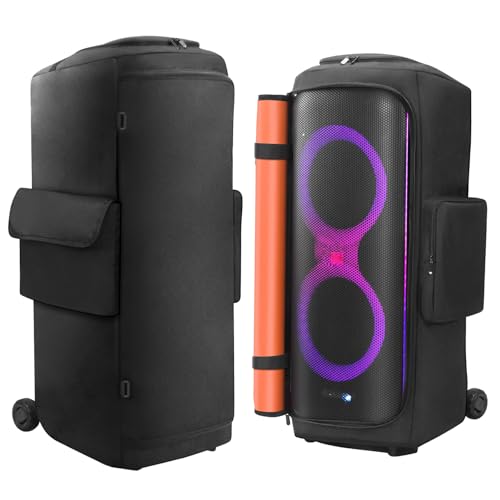OURHZTB Housse de protection pour enceinte compatible avec JBL PartyBox 710 Enceinte portable, sac de rangement doux pour extérieur avec poches pour chargeur,...