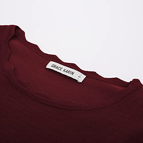 Image of GRACE KARIN Women's High Stretchy Long Sleeve Pullover Sweater Blouse Top