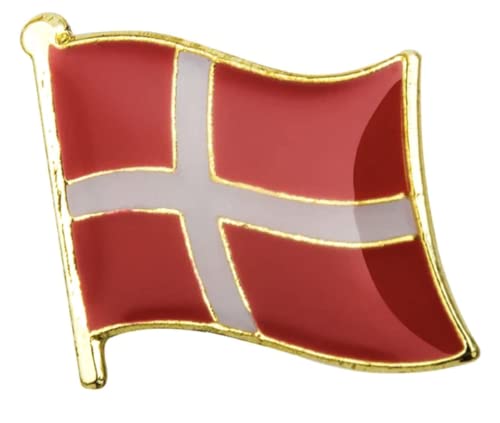 Pin's en métal émaillé avec drapeau national du Danemark, Métal