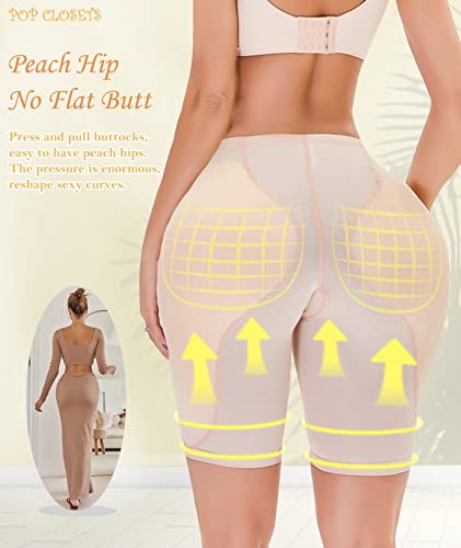 Pop Closets Hip Pads For Women Fake Butt Padded Underwear Butt Lifter Pad Panties Hip Dip Pads Butt Enhancer Booty Lifter Shapewear, Beige, X-Large #TOP3