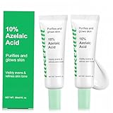 Crema Acido Azelaico, Incluir 10% Azelaic Acid, Crema Azelaico Contra Enrojecimiento, Disminuye las Imperfecciones y Manchas Oscuras, Ilumina el Tono de la Piel, Apto para Todo Tipo de Piel, 2pcs
