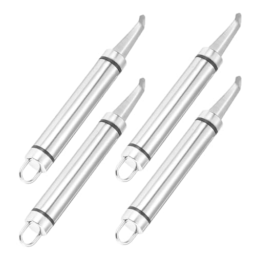 OSALADI 4 Pezzi Levatorsoli in Acciaio Inox per Longan e Litchi, Utensile Multifunzionale per Sgusciare Gamberetti, Strumento Portatile per Rimozione Torsolo Frutta e Preparazione Frutti