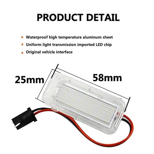 Lámpara de matrícula LED para solucionar luces fundidas en Ford 6