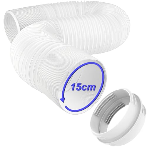 Ninyoon Manguera de Aire Acondicionado Portátil con Acoplador Universal, Ventilación de Escape en Sentido Antihorario 15cm Diámetro 2 Metros de Longitud, con Conector de Manguera Universal 13cm 15cm