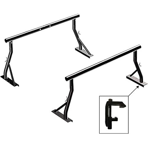 TMS 800LB Capacity Extendable Non-Drilling Pickup Rack Ladder Rack Lumber Utility 2 Bars with Mounting Clamps (Patent Pending) (27-3/4'') Cover