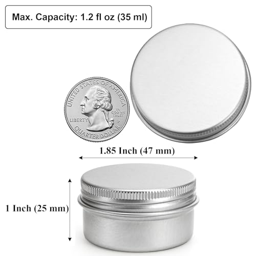 Tosnail 60-Pack 1 Oz Mini Tin Containers with Lids, 1.85 Inch Metal Lip Balm Containers, Small Candle Jar, Salve Tins by Tosnail - Image 2